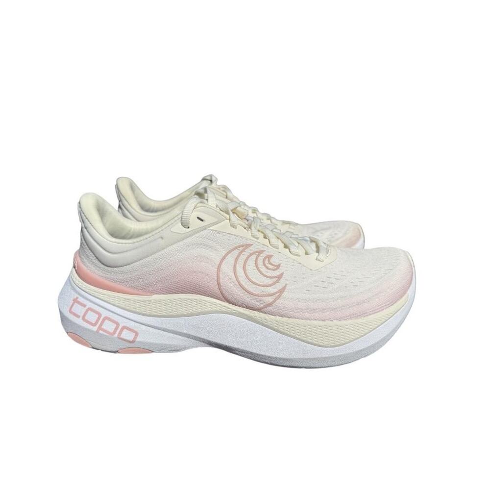Topo Aura 5MM Drop Running Shoe Cream/Rose Women size 9